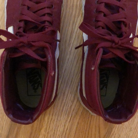 Skate Hi vans High Top Burgundy Red Vans Sneakers - Picture 4 of 4